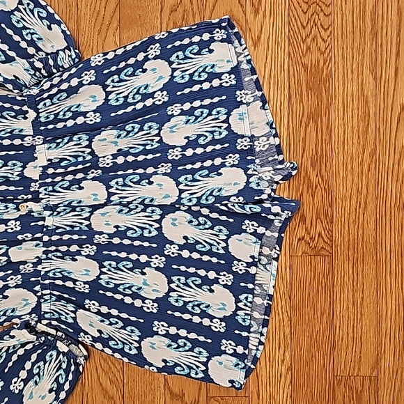 Lilly Pulitzer Elsa Indigo Get in Line Romper - Picture 3 of 12